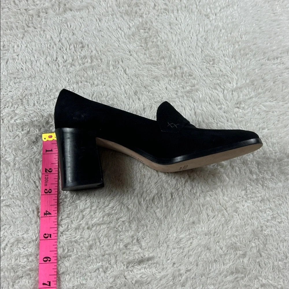 Cole‎ Haan black suede chunky heel loafers, size 6
